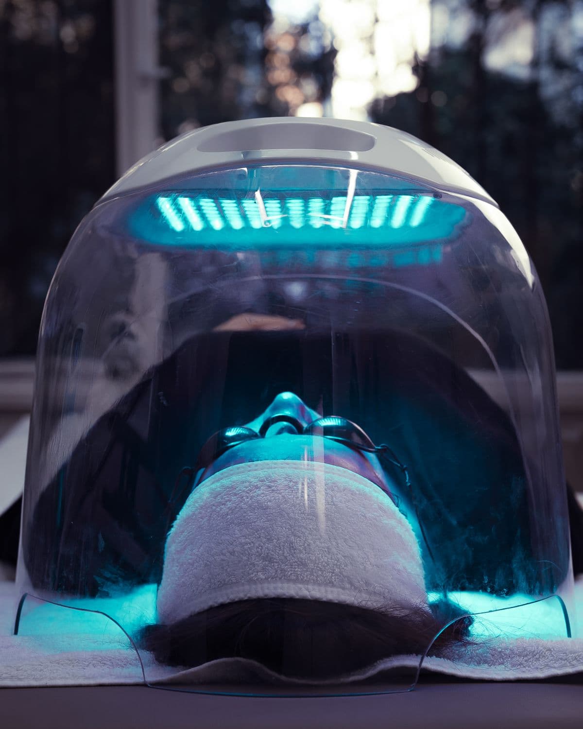 A high-tech LED light skin treatment